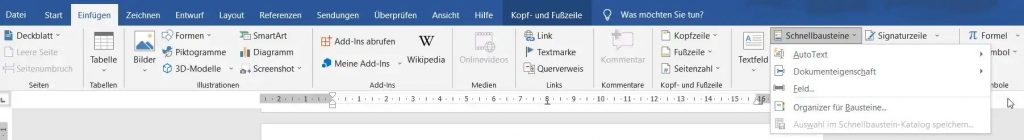 Überschrift in der Kopfzeile anzeigen
